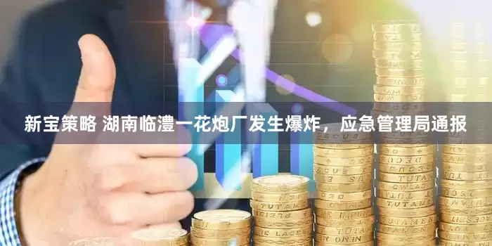 新宝策略 湖南临澧一花炮厂发生爆炸，应急管理局通报